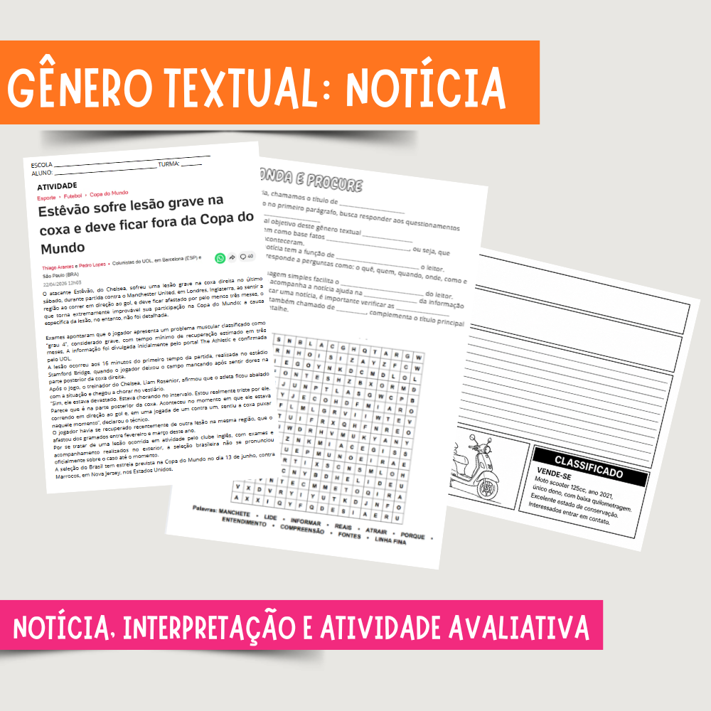 Gênero textual Notícia - pacote de atividades