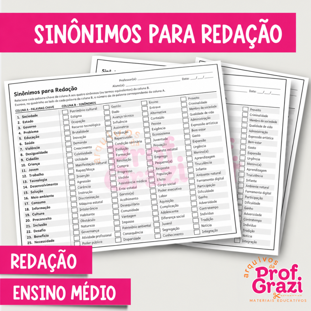 Sinônimos para redação